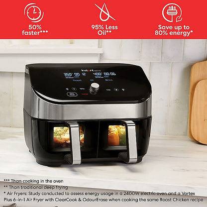 Instant Vortex Plus Dual Drawer Air Fryer with ClearCook 140-3126-01-UK