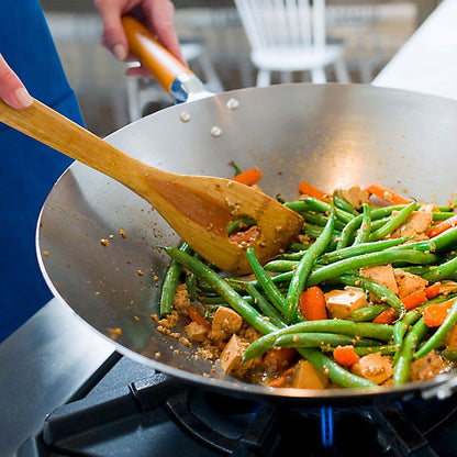 Ken Hom 32cm Carbon Steel Wok with Wooden Handle