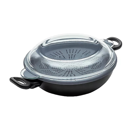 Prestige Nadiya Loves 4-in-1 Wok Set with Steamer and Glass Lid 26cm