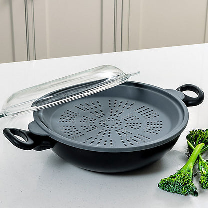 Prestige Nadiya Loves 4-in-1 Wok Set with Steamer and Glass Lid 26cm