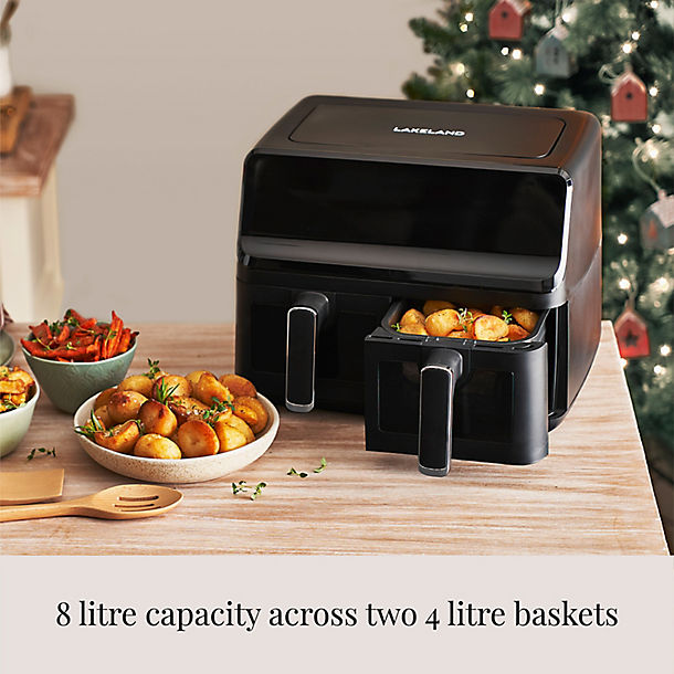 Lakeland Dual Basket Air Fryer with Easy View Windows 8L