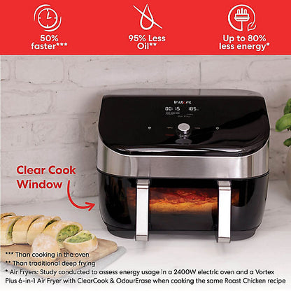 Instant Vortex Plus VersaZone Large  8.5L Air Fryer with ClearCook Window 140-4100-01-UK