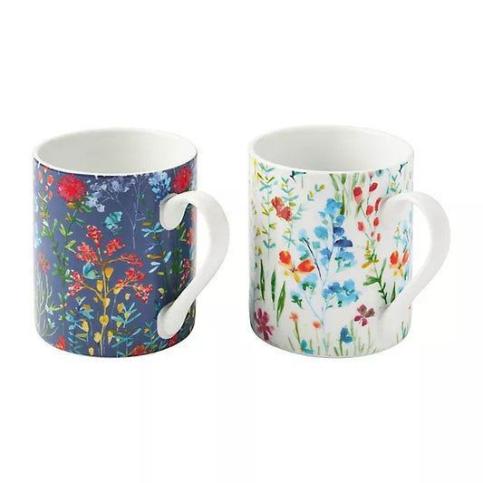 Lakeland Summer Meadow Porcelain Mugs – Set of 2