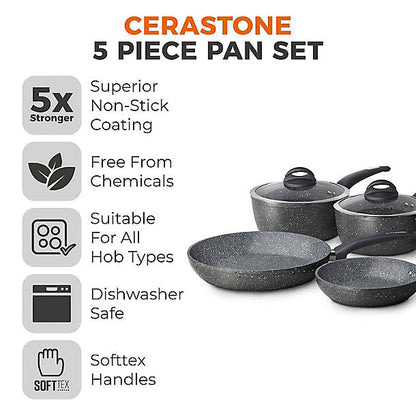 Tower Cerastone 5 Piece Forged Pan Set