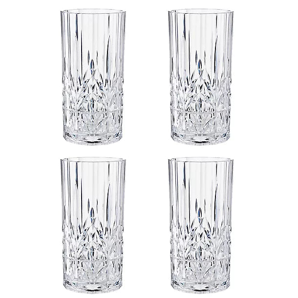 Crystal-Look Acrylic Highball  Tumblers - Set of 4